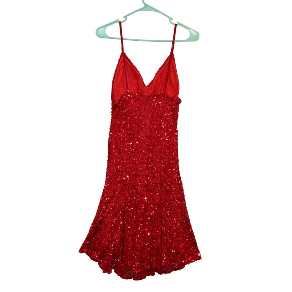 VTG Scala Red Sequin Mini Dress - Picture 2 of 5